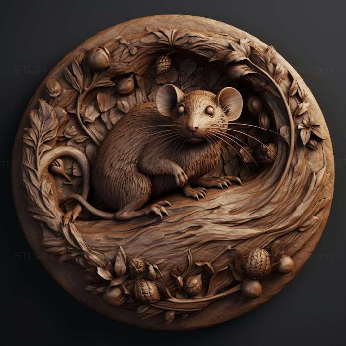 Nature and animals (mouse 3d model 3, NATURE_6695) 3D models for cnc